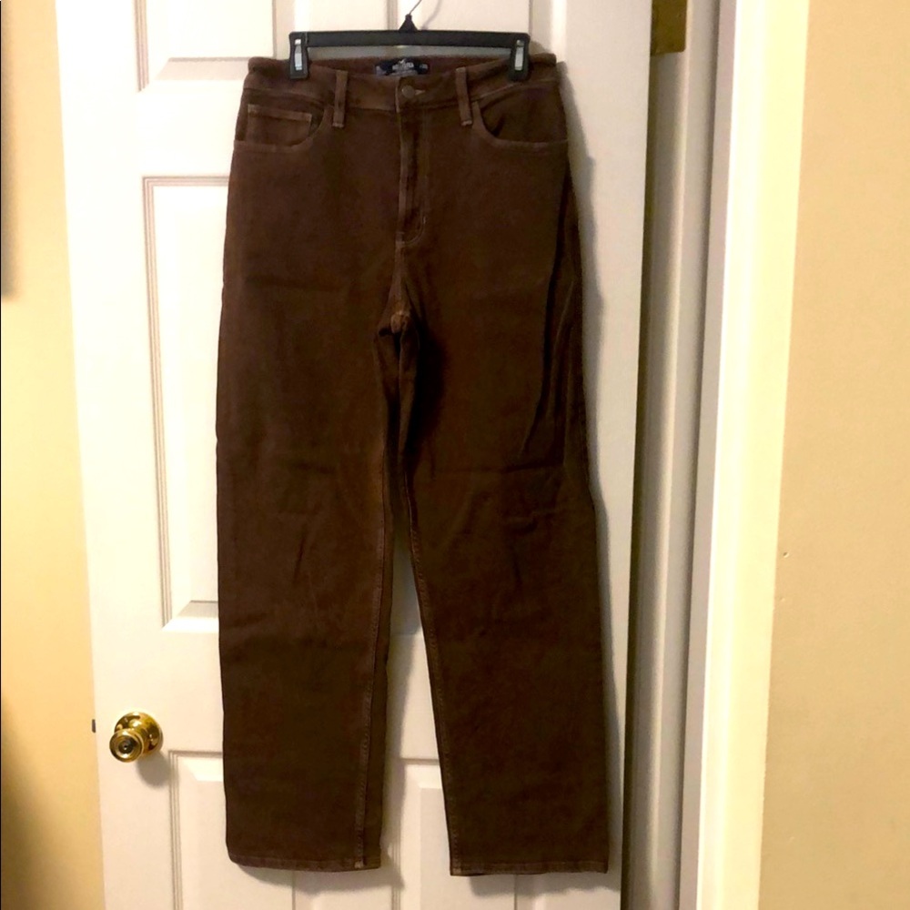 Womens Hollister Ultra High Rise Dad Jeans brown size 10 L vintage stretch